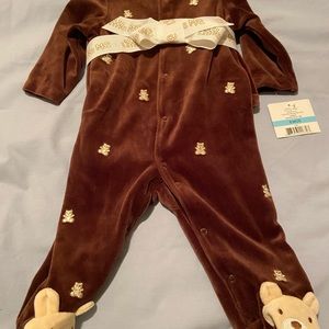 Little Me Velour Footie/Blanket Set- 6M